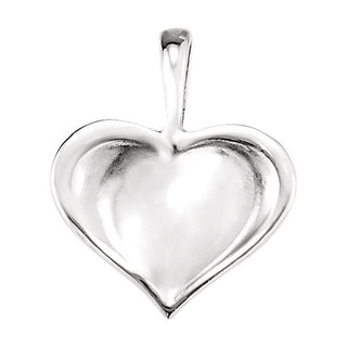 14K White 15.7x13 mm Small Heartprint Pendant
