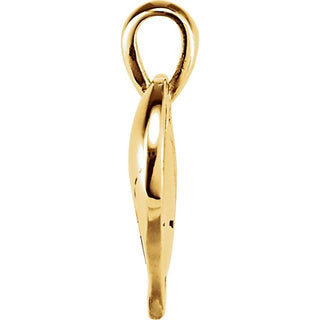14K Yellow 18.2x17.3 mm Medium Heartprint Pendant