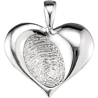 14K White 18.2x17.3 mm Medium Heartprint Pendant