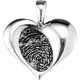 Sterling Silver 18.2x17.3 mm Medium Heartprint Pendant