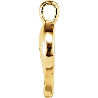 14K Yellow 23.4x23 mm Large Heartprint Pendant