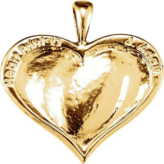 14K Yellow 23.4x23 mm Large Heartprint Pendant