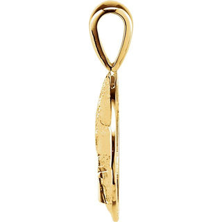 14K Yellow 27.6x19.1 mm Heartprint Storm Pendant