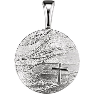 14K White 27.6x19.1 mm Heartprint Storm Pendant