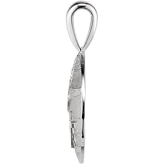 14K White 27.6x19.1 mm Heartprint Storm Pendant
