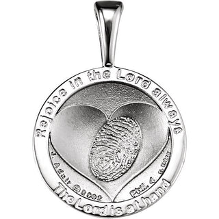 14K White 27.6x19.1 mm Heartprint Storm Pendant