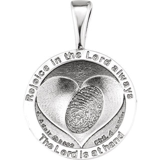 Sterling Silver 27.6x19.1 mm Heartprint Storm Pendant