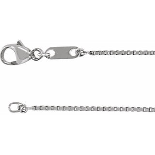 16 Inch Diamond Box Cut Chain With Lobster Clasp Sterling Silver