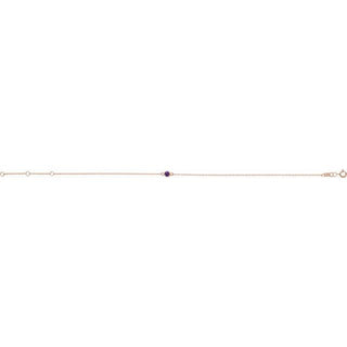 14K Rose Natural Amethyst Bezel-Set Solitaire 6 1/2-7 1/2" Bracelet