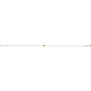 14K Rose Natural Peridot Bezel-Set Solitaire 6 1/2-7 1/2" Bracelet
