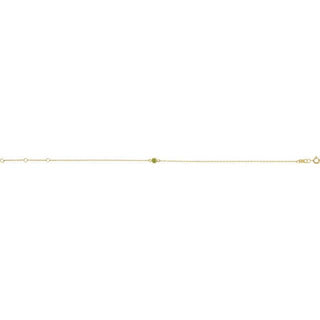 14K Yellow Natural Peridot Bezel-Set Solitaire 6 1/2-7 1/2" Bracelet