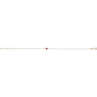 14K Rose Natural Ruby Bezel-Set Solitaire 6 1/2-7 1/2" Bracelet