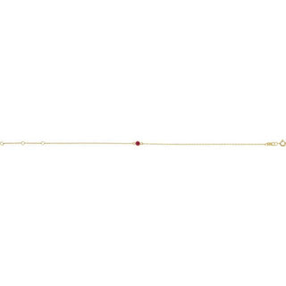 14K Yellow Lab-Grown Ruby Bezel-Set Solitaire 6 1/2-7 1/2" Bracelet