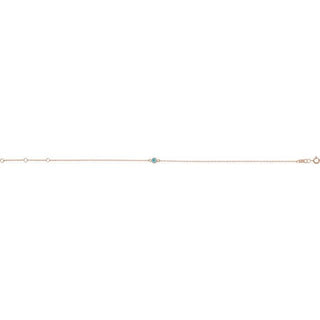 14K Rose Natural Blue Zircon Bezel-Set Solitaire 6 1/2-7 1/2" Bracelet