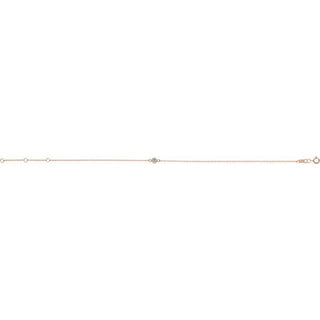 14K Rose Natural White Sapphire Bezel-Set Solitaire 6 1/2-7 1/2" Bracelet