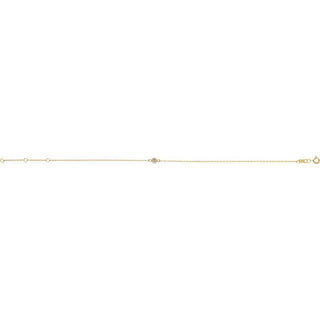 14K Yellow Natural White Sapphire Bezel-Set Solitaire 6 1/2-7 1/2" Bracelet