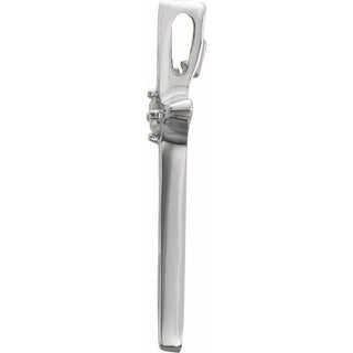 14K White .07 CTW Natural Diamond Cross Pendant