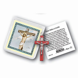 Crucifix Rosary Ring And Prayer Card 10-Pack