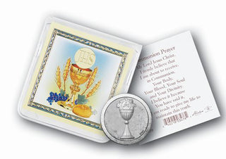 First Communion Coin with Folder, Pic And Prayer 10-Pack