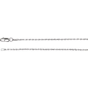 18-inch Diamond Cut Rope Chain - Sterling Silver