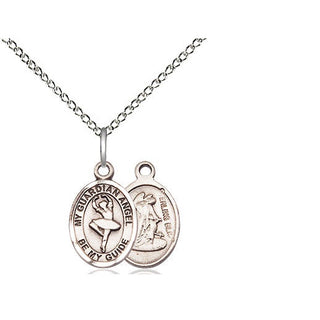 Sterling Silver Guardian Angel Dance Medal Religious and Catholic Jewelry