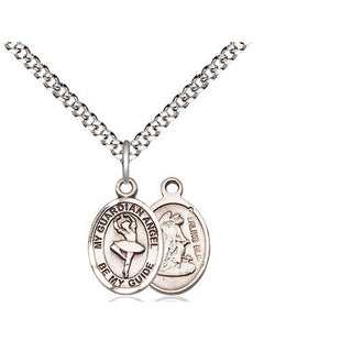 Sterling Silver Guardian Angel Dance Medal Religious and Catholic Jewelry