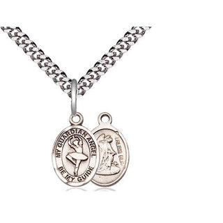 Sterling Silver Guardian Angel Dance Medal Religious and Catholic Jewelry