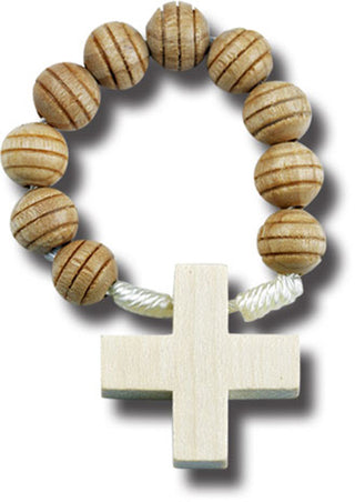 Carved Wood Rosary Ring 25-Pack