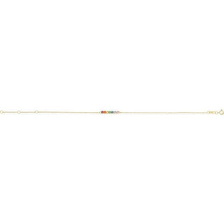 14K Yellow Natural Multi-Gemstone Bar 6 1/2-7 1/2" Bracelet