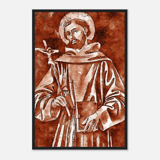 Sepia Franciscan Saint with Crucifix Framed Print - view 13