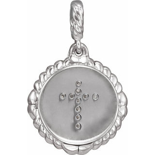 Sterling Silver .04 CTW Natural Diamond Cross Rope Pendant