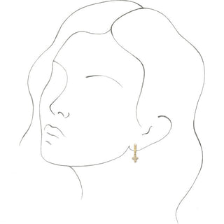 Platinum 1/10 CTW Natural Diamond Cross Hoop Earrings