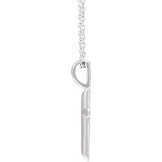Sterling Silver Knife-Edge Cross 16-18" Necklace