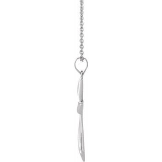 14K White Cross 18" Necklace