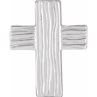 14K White The Rugged Cross Lapel Pin
