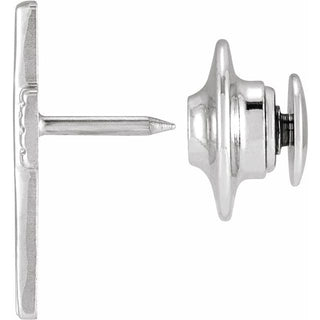 14K White The Rugged Cross Lapel Pin