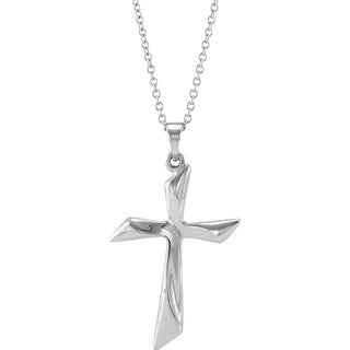 14K White Cross 18" Necklace