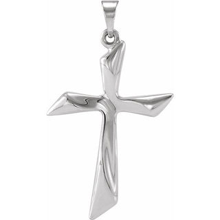 14K White Cross Pendant