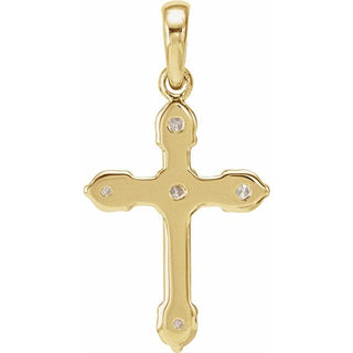 14K Yellow 1/6 CTW Natural Diamond Cross Pendant