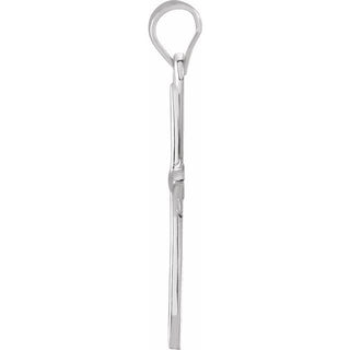 14K White 18x13 mm Cross Pendant