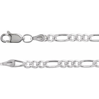 7 Inch Figaro Bracelet Sterling Silver