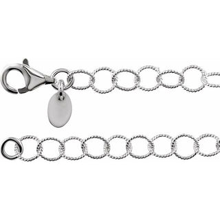 16 Inch Knurled Cable Chain Sterling Silver