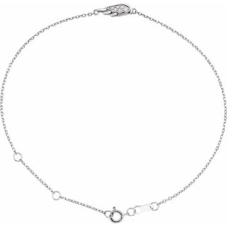 Sterling Silver .015 CTW Natural Diamond Angel Wing 6 1/2-7 1/2" Bracelet