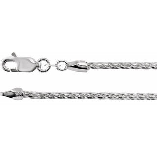 16 Inch Diamond Cut Wheat Chain With Lobster Clasp Sterling Silver