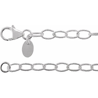 7 Inch Knurled Cable Bracelet Sterling Silver