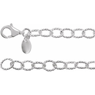 16 Inch Knurled Cable Chain Sterling Silver