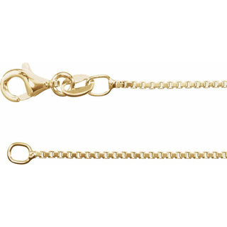 18 Inch Diamond Cut Box Chain 18K Yellow Vermeil