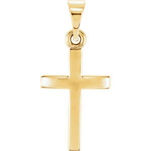 14K Gold 14.5x9.7 MM Cross Pendant