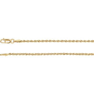 16-inch Rope Chain with Lobster Clasp - 14K Yellow Gold