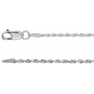 16 Inch Diamond Cut Rope Chain Sterling Silver